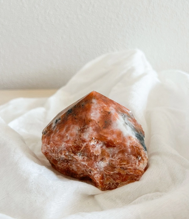 punta grezza in Calcite Arancio